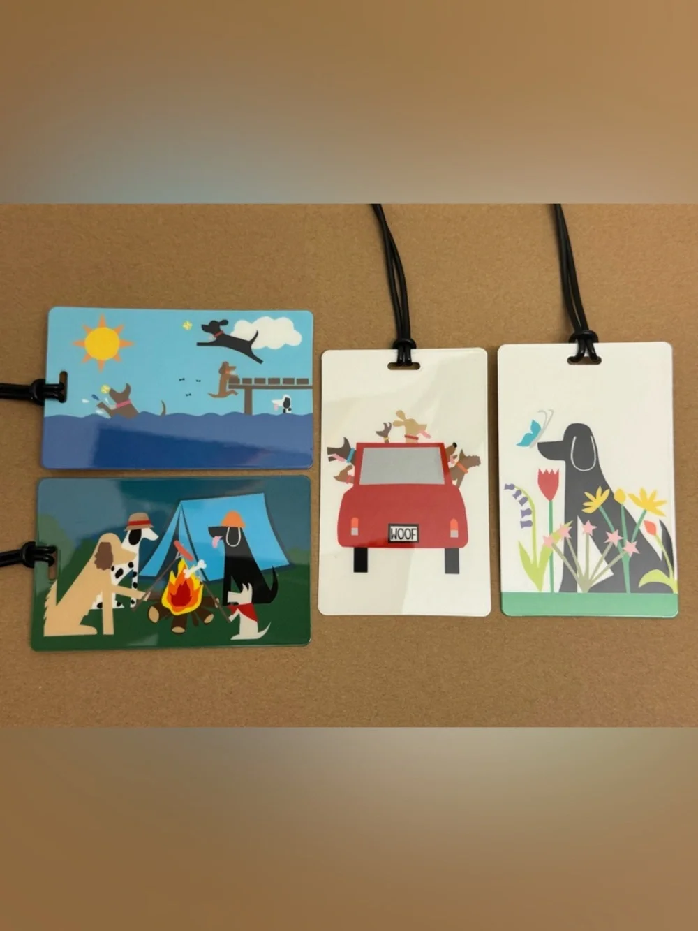 Set of 4 R. Nichols Luggage Tags - Doggies